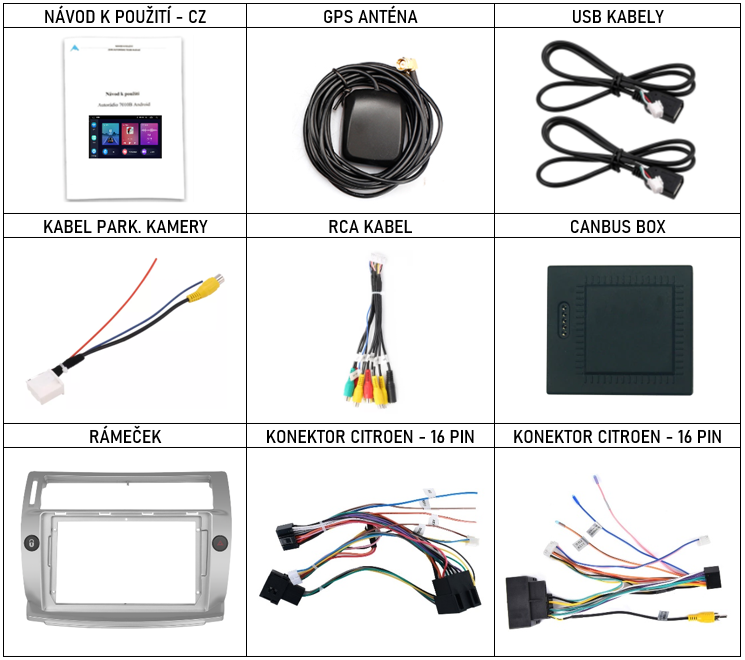 CZ_Příslušenství pro 2DIN chytré autorádio Citroen C4 I (2004-2009) evtech.cz